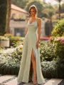 Stunning A-line Spaghetti Straps Floor-Length Chiffon Bridesmaid Dress