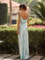 Trendy Sheath Spaghetti Straps Floor-Length Bridesmaid Dress