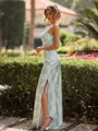 Trendy Sheath Spaghetti Straps Floor-Length Bridesmaid Dress