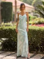 Trendy Sheath Spaghetti Straps Floor-Length Bridesmaid Dress