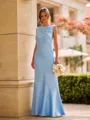 Opulent Sheath Scoop Pleated Floor-Length Charmeuse Bridesmaid Dress