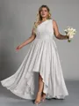Hot A-line One-Shoulder Pleated Asymmetrical Chiffon Corset Plus Size Bridesmaid Dress