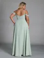 Perfect A-line Cold Shoulder Floor-Length Chiffon Convertible Plus Size Bridesmaid Dress