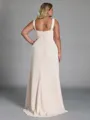 Perfect Sheath Cowl Pleated Floor-Length Chiffon Corset Plus Size Bridesmaid Dress