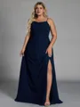 Luxurious Sheath Spaghetti Straps Pleated Floor-Length Chiffon Corset Plus Size Bridesmaid Dress