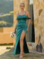 Fashion Sheath Straps Pleated Floor-Length Corset Bridesmaid Dress