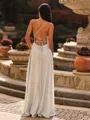 Charming A-line Spaghetti Straps Pleated Floor-Length Wedding Guest Dress