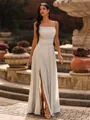 Charming A-line Spaghetti Straps Pleated Floor-Length Wedding Guest Dress