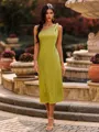 Stunning Sheath One-Shoulder Tea-Length Wedding Guest Dress