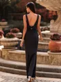 Graceful Sheath Scoop Floor-Length Wedding Guest Dress