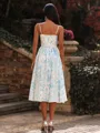 Gorgeous A-line Spaghetti Straps Tea-Length Wedding Guest Dress