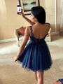 Perfect A-line V-Neck Appliques Lace Short/Mini Tulle Homecoming Dress