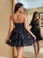 Delicate Ball-Gown One-Shoulder Appliques Lace Short/Mini Tulle Corset Homecoming Dress