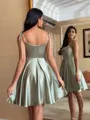 Hot A-line Spaghetti Straps Short/Mini Silk Like Satin Homecoming Dress