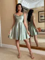 Hot A-line Spaghetti Straps Short/Mini Silk Like Satin Homecoming Dress