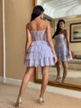 Graceful A-line Strapless Beading Short/Mini Corset Homecoming Dress