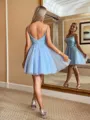 Magnificent A-line Spaghetti Straps Sequin Short/Mini Tulle Homecoming Dress