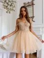 Striking A-line Off-the-Shoulder Sequin Short/Mini Organza Corset Homecoming Dress