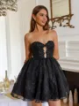 Charming Ball-Gown Sweetheart Appliques Lace Short/Mini Lace Corset Homecoming Dress