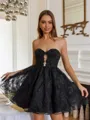 Charming Ball-Gown Sweetheart Appliques Lace Short/Mini Lace Corset Homecoming Dress