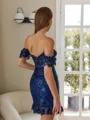 Pretty Sheath Off-the-Shoulder Appliques Lace Short/Mini Tulle Corset Homecoming Dress