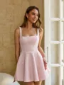Classy A-line Square Bow Short/Mini Corset Homecoming Dress