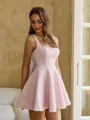 Classy A-line Square Bow Short/Mini Corset Homecoming Dress