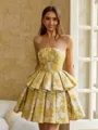Grand Ball-Gown Straight Short Sleeves Short/Mini Corset Homecoming Dress