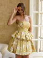 Grand Ball-Gown Straight Short Sleeves Short/Mini Corset Homecoming Dress