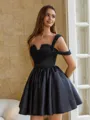 Opulent Ball-Gown One-Shoulder Pleated Short/Mini Satin Corset Homecoming Dress