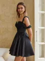 Opulent Ball-Gown One-Shoulder Pleated Short/Mini Satin Corset Homecoming Dress