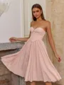 Stunning A-line Sweetheart Bow Tea-Length Corset Homecoming Dress