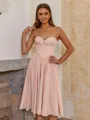 Stunning A-line Sweetheart Bow Tea-Length Corset Homecoming Dress
