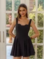 Show-stopping A-line Straps Short/Mini Stretch Crepe Homecoming Dress