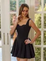Show-stopping A-line Straps Short/Mini Stretch Crepe Homecoming Dress