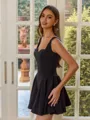 Show-stopping A-line Straps Short/Mini Stretch Crepe Homecoming Dress