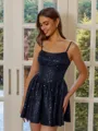 Delicate A-line Spaghetti Straps Short/Mini Lace Corset Homecoming Dress