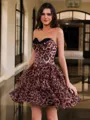 Delicate A-line Sweetheart Cascading Ruffles Short/Mini Corset Homecoming Dress