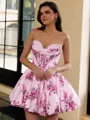 Opulent Ball-Gown Sweetheart Pleated Short/Mini Corset Homecoming Dress