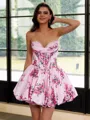 Opulent Ball-Gown Sweetheart Pleated Short/Mini Corset Homecoming Dress