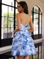 Splendid A-line Sweetheart Cascading Ruffles Short/Mini Chiffon Corset Homecoming Dress