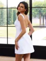 Enchanting A-line Scoop Short/Mini Satin Homecoming Dress