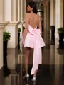 Stunning A-line Square Bow Short/Mini Corset Homecoming Dress