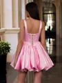 Glamorous Ball-Gown Straps Short/Mini Satin Homecoming Dress