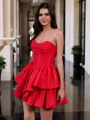 Hermosos A-line Sweetheart Cascading Ruffles Short/Mini Corset Homecoming Dress