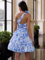 Graceful A-line Halter Cascading Ruffles Short/Mini Homecoming Dress