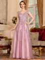 Regal A-Line Tulle Applique V-Neck Sleeveless Floor-Length Mother Of The Bride Dress