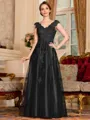 Regal A-Line Tulle Applique V-Neck Sleeveless Floor-Length Mother Of The Bride Dress