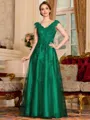 Regal A-Line Tulle Applique V-Neck Sleeveless Floor-Length Mother Of The Bride Dress