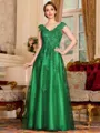 Regal A-Line Tulle Applique V-Neck Sleeveless Floor-Length Mother Of The Bride Dress